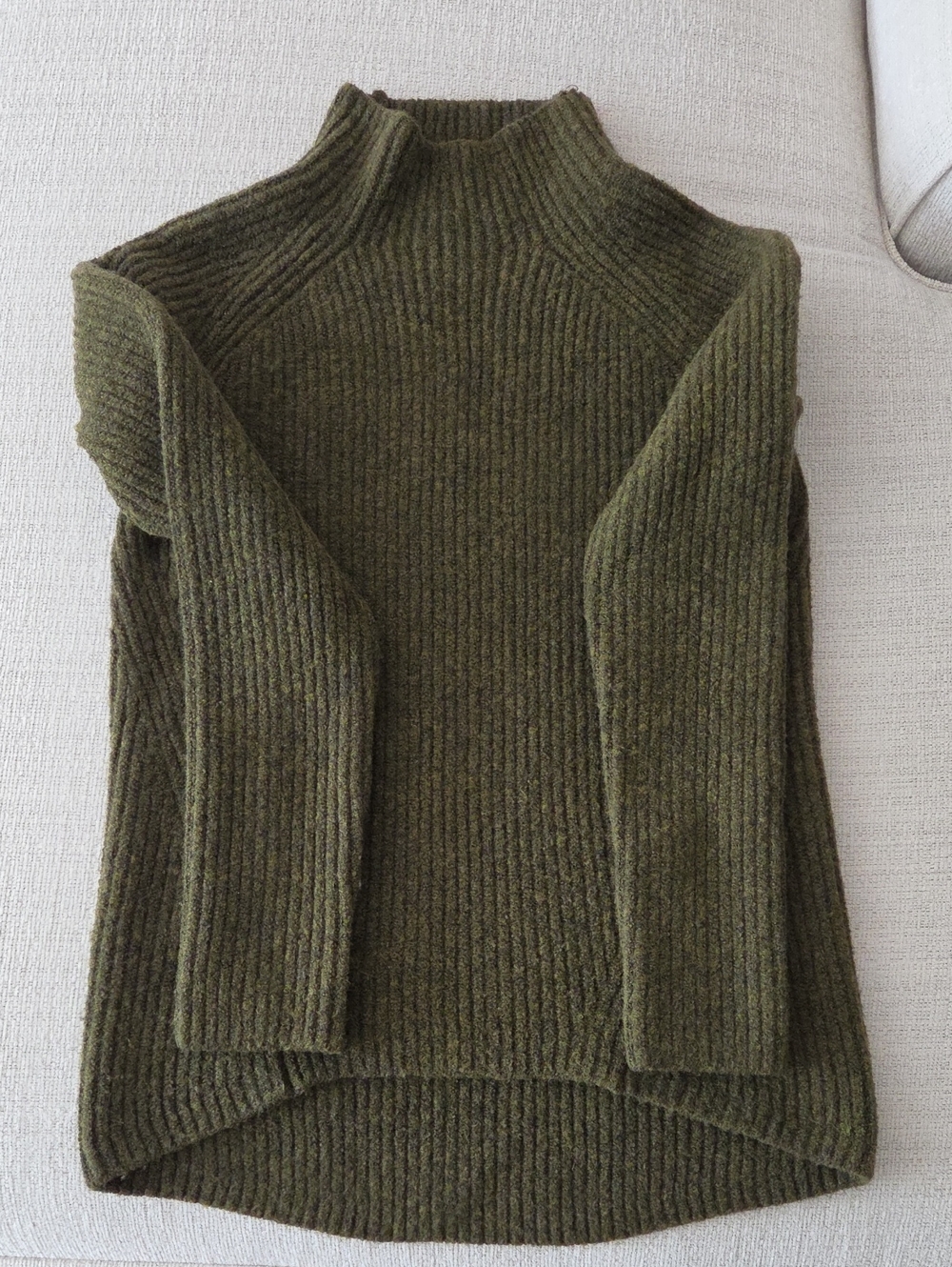 Madewell Olive Green Ribbed Mock Neck Women's Sweater Size XS (0-2)